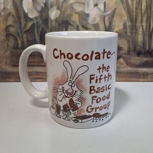 Vintage 1988 Hallmark Mug Chocolate The Fifth Basic Food Group Shoebox Greetings